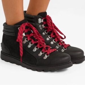 Sorel Black and Red Combat Boots